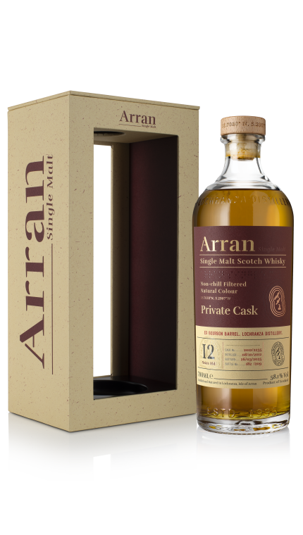 Ararran 2025 12yo private cask bottle outside box 45deg 5000x5000 png 300dpi product detail rebrand